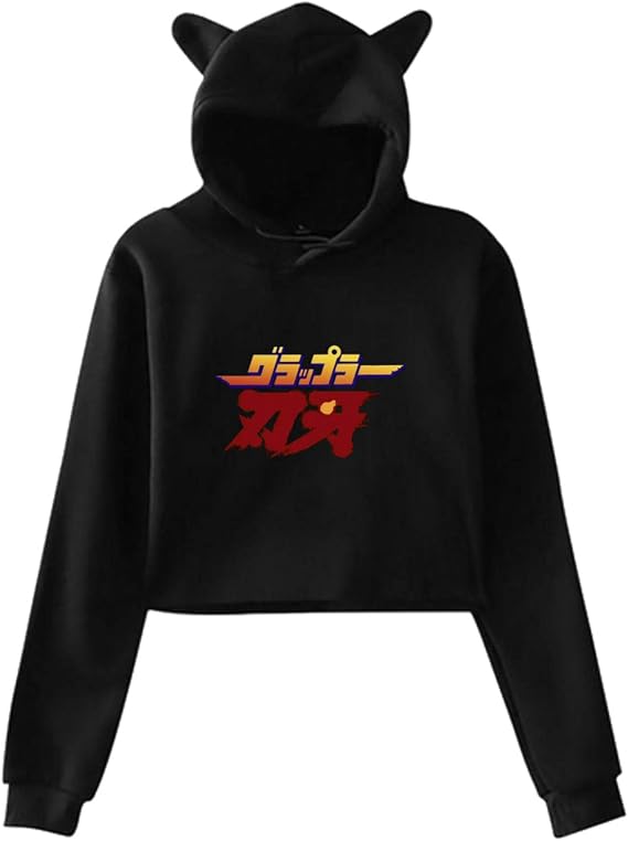 Cat Ear Baki The Grappler Hoodie Sweater Sweatshirts Hoody Exposed Navel Medium Black at Amazon 