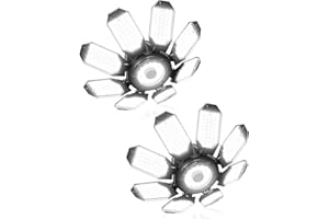 Adiding LED Garage Ceiling Lights 2 Pack w/ 8+1 Adjustable Panel, Super Bright 28000LM Deformable Basement Light Bulb Fixture Screw in E26 Socket Base for Indoor Workshop Attic Gym Bay Laundry Utility