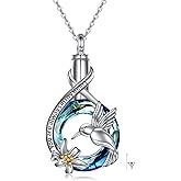 MONGAS Hummingbird/Turtle/Cat/Sloth/Cardinal/Phoenix Urn Necklace for Ashes for Women 925 Sterling Silver Cute Animal Cremation Jewelry Remembrance Gift for Loss