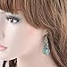 CrazyPiercing Tibetan Silver Oval Rimous Turquoise Crystal Drop Dangle Earrings