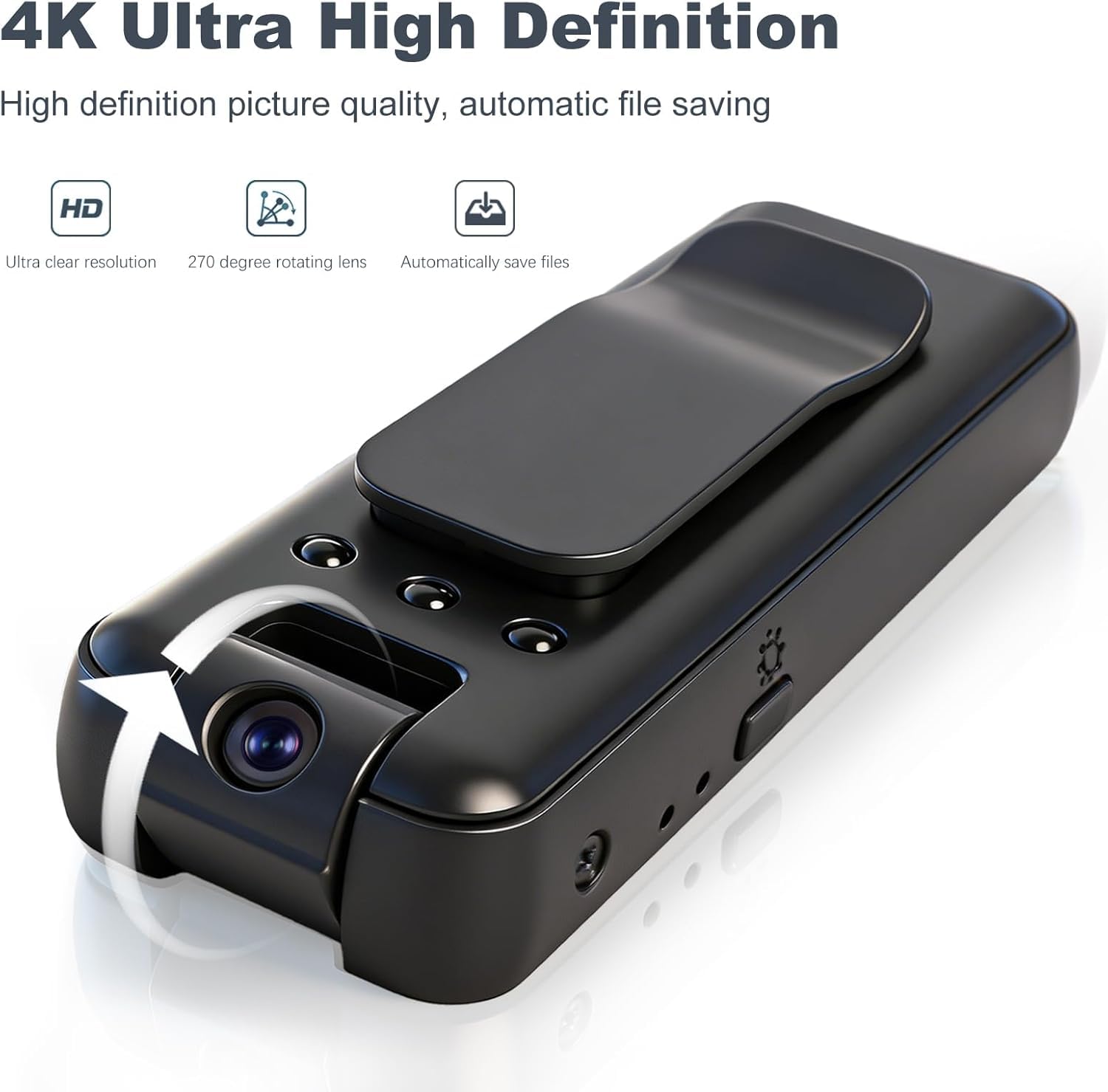 Condition photo showing New/Like New for mini body camera with audio and video recording, small tiny wearable personal portable thumb pov act