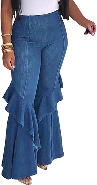 jeans with ruffles on the bottom