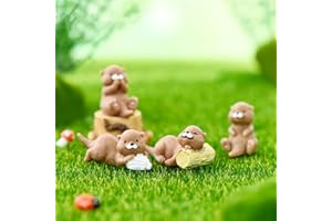 LONCESS Otters Fairy Garden Accessories, Lovely Otter Miniature Figurines, Mini Otter Fairy Garden Kit for Micro Landscape, Plant Pots, Bonsai Craft Decor, Desk Decoration, Cake Topper, Home Decoration