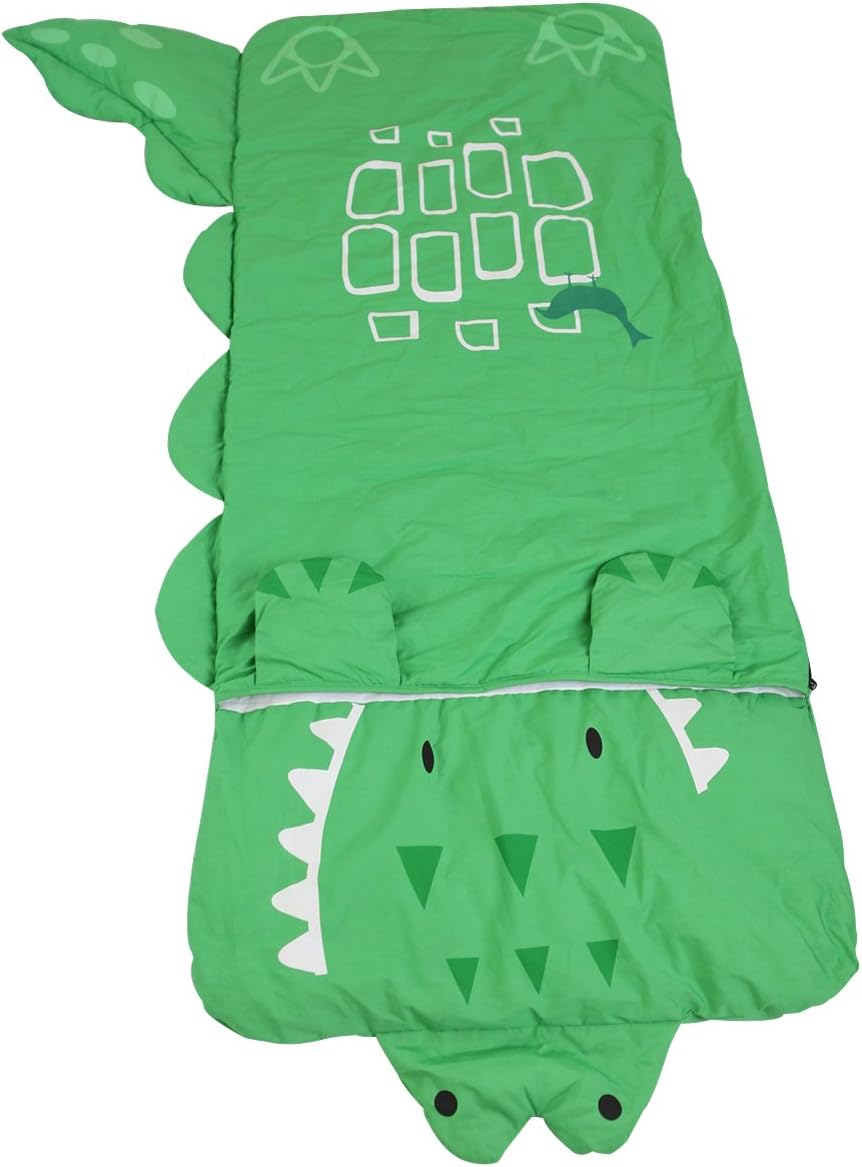 JL DEPOT Children Sleeping Bags,Sleeping Bag For Kids,Baby Sleeping Bag,Blue Dinosaur,Green Crocodile,Pink Cat,Rose Red Rabbit(Green Crocodile)