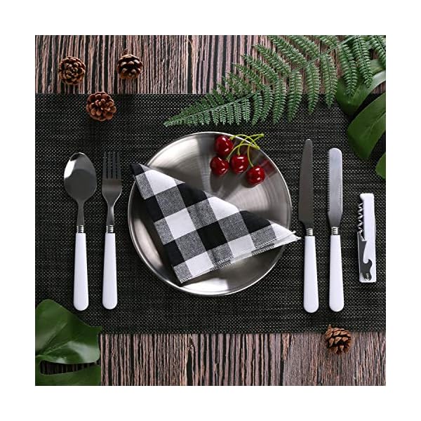 Odoland-Stainless-Steel-Camping-Cutlery-Set-with-Spoon-Fork-Knife-Plate-Bottles-Opener-Table-Napkins-and-Storage-Bag-Kitchen-Tableware-Kit-for-Daily-Meal-or-Outdoor-Hiking-Picnic-for-Two-People Odoland Camping Cutlery Set for 2 People - Durable Stainless Steel Kitchen Tableware Kit with Spoon Fork Bottle Opener…