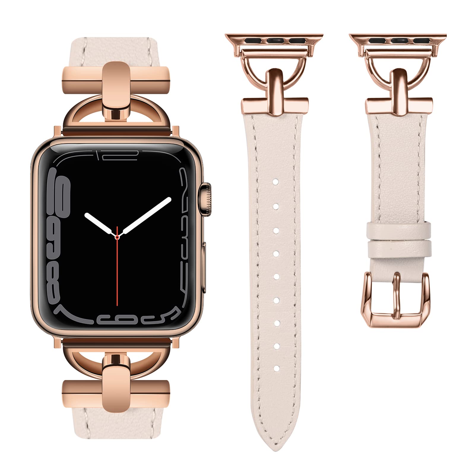 Wearlizer Leather Strap Compatible with Apple Watch Straps 38/40/41/42/44/45/46/49mm(Ultra 1/2), Genuine Leather Replacement Strap for Women Men for iWatch Bands Series 11 10 9 8 7 SE 7 6 5 4 3 2 1