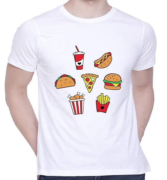 Buy CreativiT Graphic Printed TShirt for Unisex Junk Food Tshirt