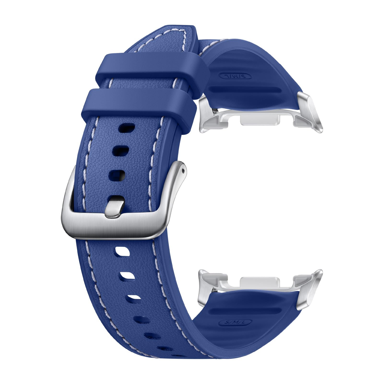 Galaxy Watch 8 Series Hybrid Band, Silicon, Signature Stitch, Dynamic Lug System, Flexible Fit, Compatible with Galaxy Watch 8 and Watch 8 Classic, S/M/L Navy Image