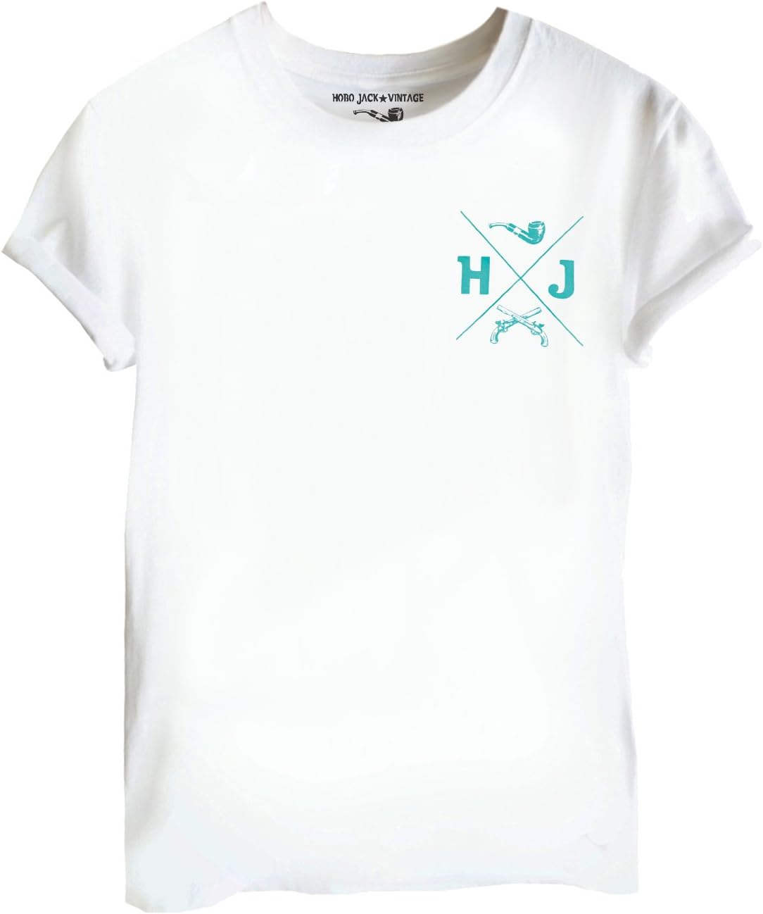 HOBO JACKHJ Marine Green Crest - White tee - Tshirt