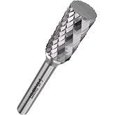 LU&amp;MN SA-5 Tungsten Carbide Burr, 1/2" Head 1/4" Shank, 1 Pc | Industrial-Grade, Double Cut Rotary, Deburring &amp; Chamfering, Metal &amp; Wood