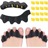 Threlaco 2 Pairs Adjustable Toe Separators for Men and Women, Toe Spacers Improve Balance and Toes to Their Natural Shape, Enhanced Athletic Mobility Applied for Walking, Running, Yoga Practice