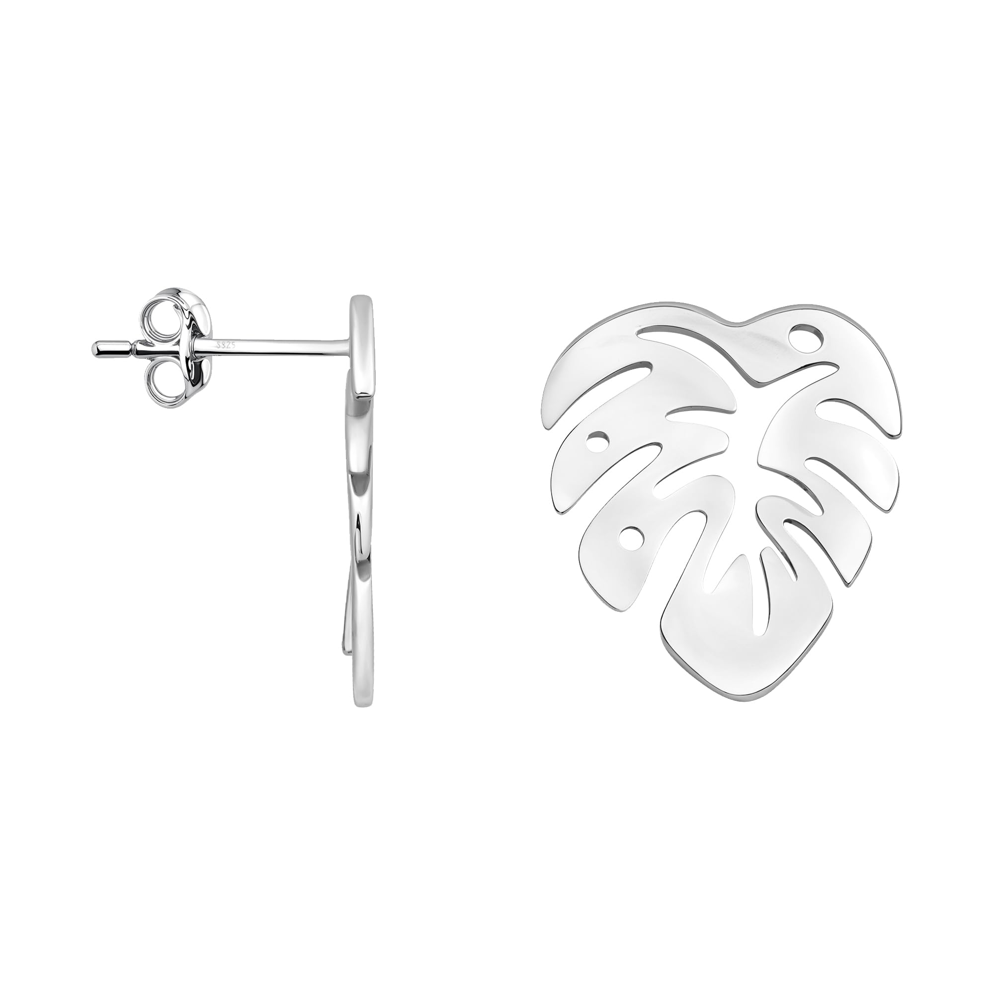 SOFIA MILANI - Women's Earrings 925 Silver - Leaf Stud Earrings - 20730