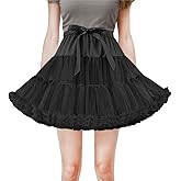 LJXploreMax Women's Tutu Elastic Waist Petticoat Tulle Puffy Skirt Princess Ballet Dance Pettiskirts Dress Party Underskirt
