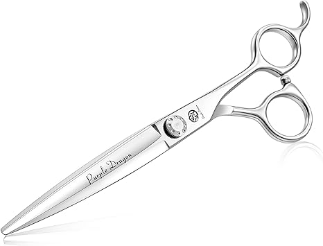 Amazon Purple Dragon 犬 トリミングシザー ペット用ハサミ セルフカット犬美容用はさみ トリミングハサミ 日本製炭素鋼440c 切れ味抜群 犬全身美容 毛量調整 顔 足 お尻周り 7インチ 専用ケース付き Purple Dragon トリミングシザー 通販