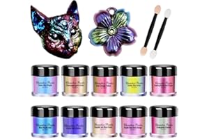 OSBANG 10 Colors Chameleon Mica Powder Color Shift Pigment Powder for Epoxy Resin Painting Soap Making Bath Bombs Candle Maki