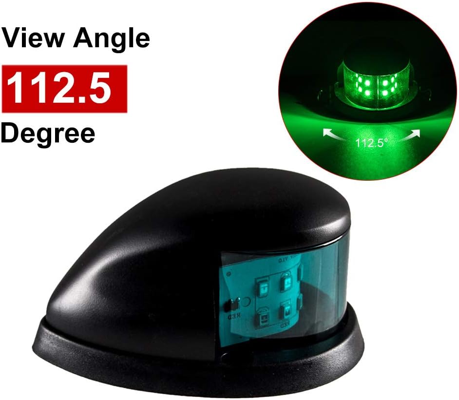 Sebnux LED Boat Navigation Light Red and Green LED Marine Navigation Light Boat Bow Light for Pontoon and Small Boat (Black): Automotive