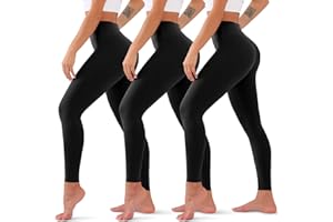 QUXIANG 3 Pack High Waisted Leggings for Women No See Through Yoga Pants Tummy Control Leggings for Workout Running Buttery Soft