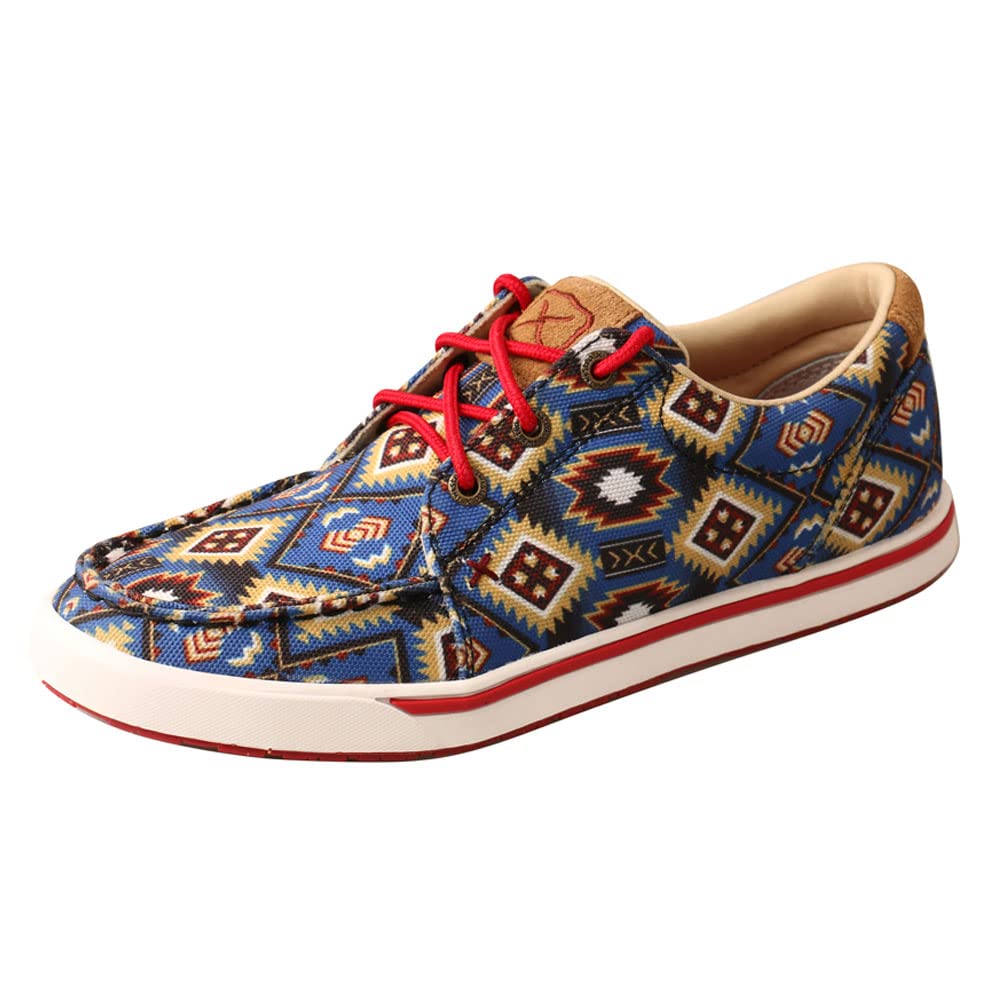 Twisted X Women's Kicks, Moc Toe, Blue Multi Aztec, 7 M Image