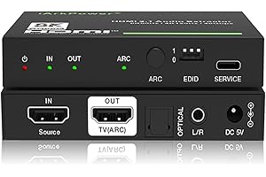 iArkPower HDMI 2.1 Audio Extractor 4K120Hz 8K60Hz HDMI to Optical + 3.5mm Audio Splitter Support Dolby Vision, Dolby Atmos, 48Gbps, HDR10+, HDCP 2.3, CEC, ARC, DD/DTS 5.1CH, PCM 2CH