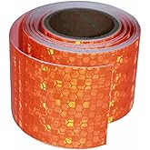 tuyrchu Orange Reflective Tape Outdoor Waterproof 2 inch, High Visibility Industrial Marking Tape, Safety Adhesive Stickers (11 feet)