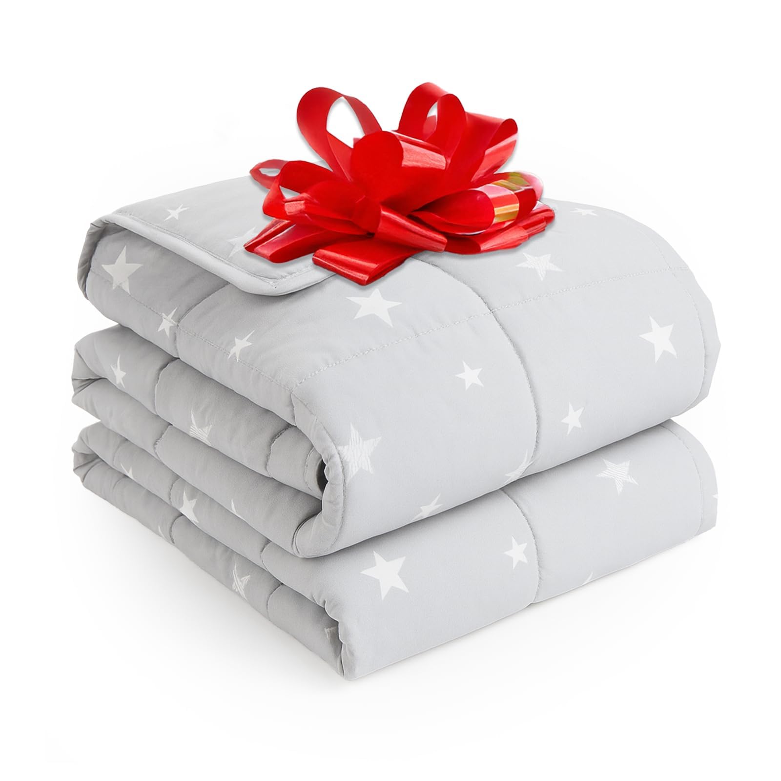 Dreamscene Star Teddy Fleece Weighted Blanket, Soft Fluffy Quilted Throw, Silver Grey, 100 x 150cm - 3kg (Disclaimer:Only suitable for age 3+years) — image 1