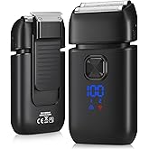 Haosens Electric Foil Razor for Men, Electric Shavers with Pop-Up Trimmer Rechargeable - 2-Speed Adjustable, Travel Lock, 120 Mins Runtime, Double Floating Blades for Men's Face Close Shaving (Black)
