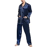 COLD POSH 100% 19MM Mulberry Silk Pajamas for Men Soft Lightweight Mens Silk Pajama Set for Valentines Pjs