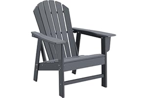 Restcozi Adirondack Chairs, HDPE All-Weather Adirondack Chair, Fire Pit Chairs (Traditional) (1, Grey)