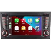 Car Stereo Compatible with Wireless Carplay/Android Auto for Audi A4 S4 RS4 2002-2008 SEAT EXEO with IPS Touch Screen/Bluetooth/Mirror Link/FM/AM/USB