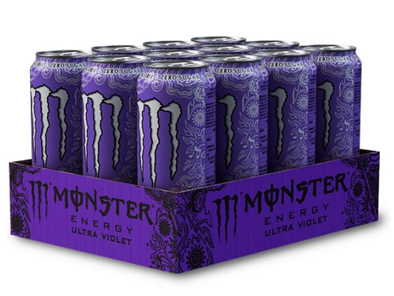 Monster Ultra Violet Energy Soft Drink, Zero Sugar and Calorie, Gluten Free (12 x 500ml Cans)