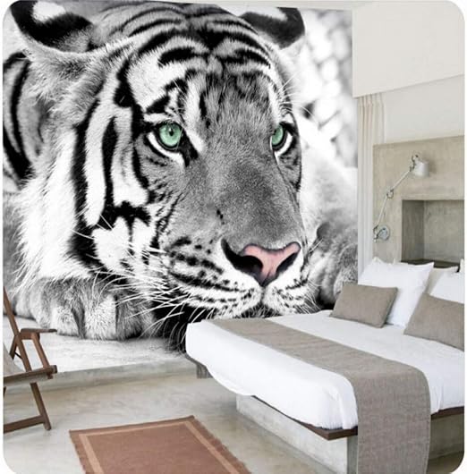 Zhensi Fonds D Ecran 3d Fond D Ecran Tigre Noir Et Blanc Animal 3d