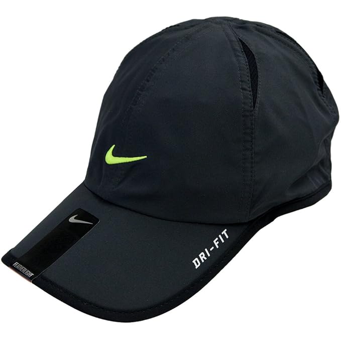 Nike DRI-FIT FEATHERLIGHT RUNNING CAP UNISEX (Dark Grey/Lime): Amazon.co.uk: Sports & Outdoors