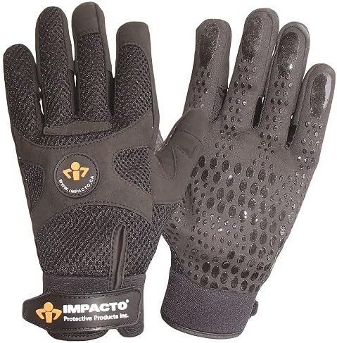 IMPACTOBG408 Large Anti-Vibration Mechanic's Air Glove, Large, L (Pack of 2)