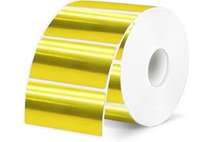 STARLIBOO 2x1 Inch Thermal Labels, Holographic Gold Thermal Printer Stickers, Waterproof Self-Adhesive Shipping Label Printer Sticker for Barcode, Name, Address, 300 Labels/Roll