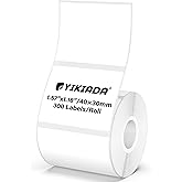 YIKIADA White Thermal Labels 1.57 × 1.18 Inch Vinyl Waterproof Stickers Self-Adhesive Address Decals Compatible with M110/M220 300 PCS