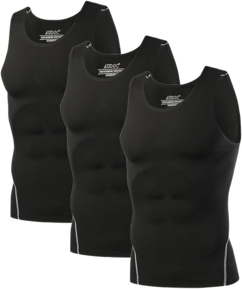 Eyark Mens 3 Pack Compression Tank Top Cool Dry Athletic Sleeveless Base Layers Shirts