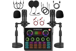 SKTOME V8max Podcast Equipment Bundle for 2, Voice Changer with BM-800 Podcast Microphone Bundle - Condenser Microphone Perfect for Podcasting, Recording, Singing, Streaming and Gaming