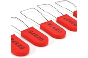 SSSEALTAG Plastic Padlocks Security Seals Tags Water/Electricity Metal Wire Seal Locking Disposable Anti-Tamper Lock Tag with Numbered(50pcs,Red)