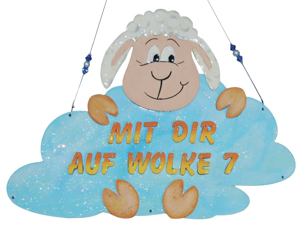News A-WOH77BEH Petra's Craft making Sheep with Cloud Fertigmaß 25 x 18 CM Wood
