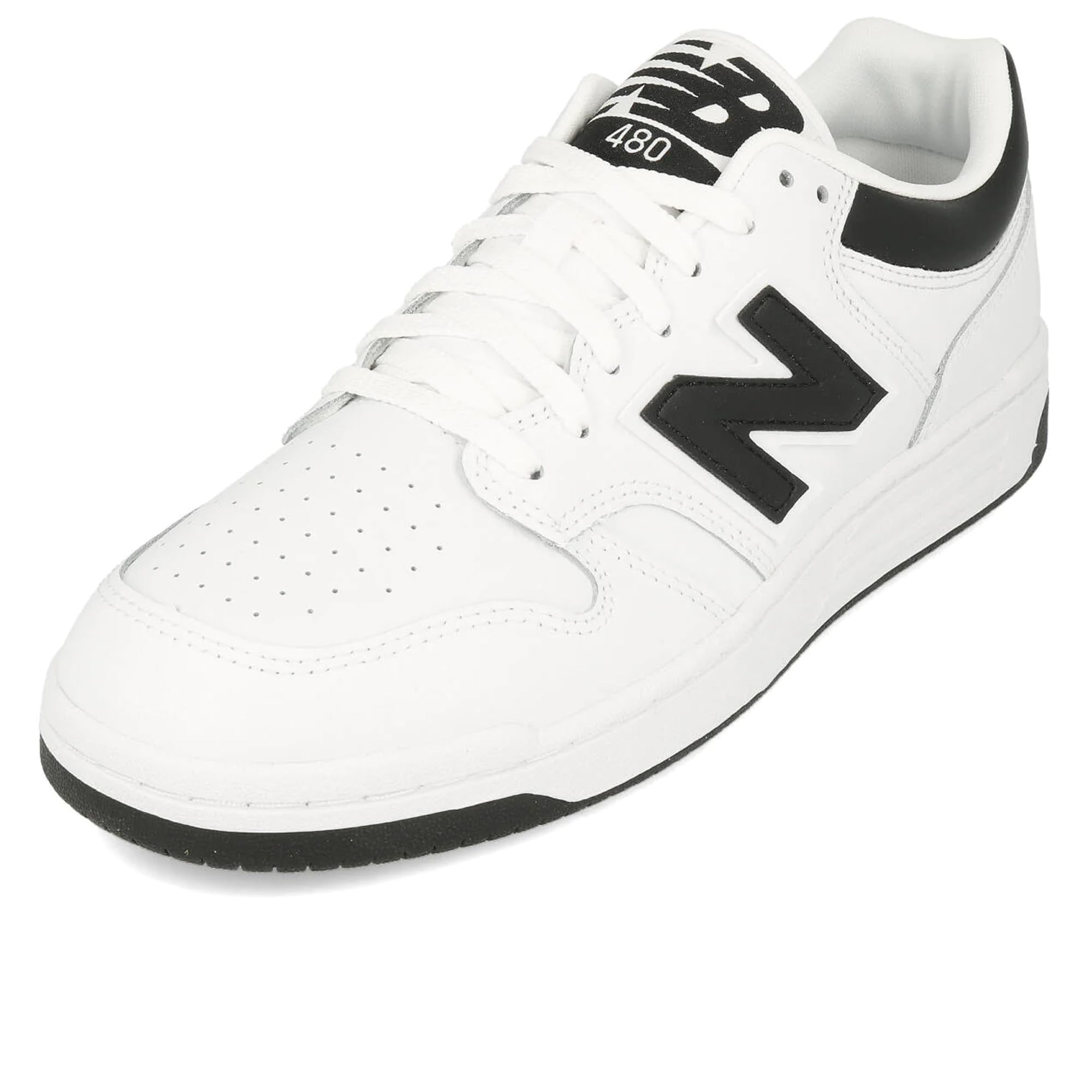 New Balance Unisex-Adult BB480 V1 Sneaker, White/Black, 8 Image