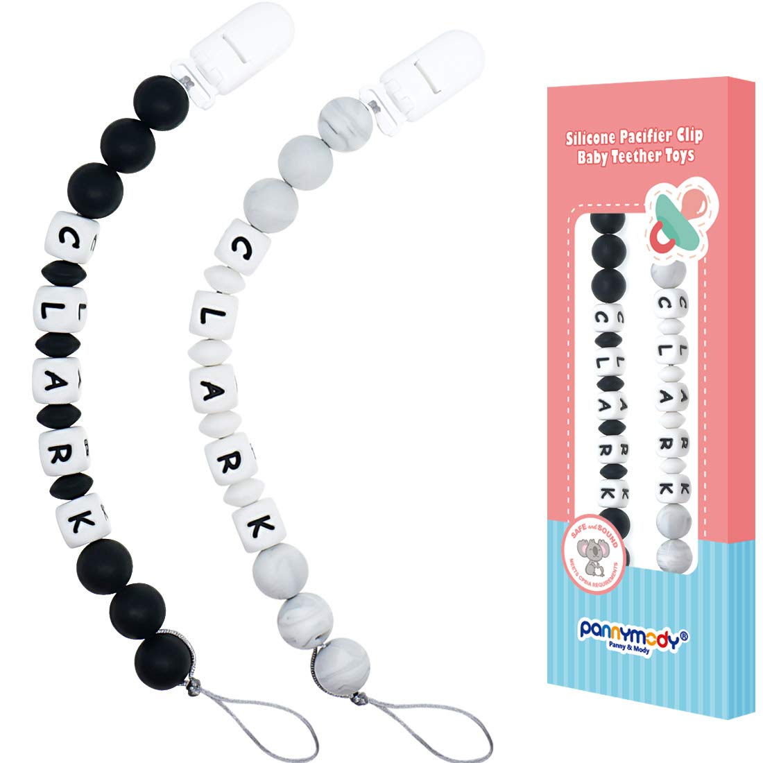 personalized beaded pacifier clips