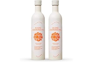 Algae Cooking Club Chef-Grade 100% Algae Cooking Oil - Avocado Oil Alternative - 535°F High Smoke Point - Omega-9 Rich, Neutral Buttery Flavor - Seed Oil-Free - For Searing, Baking, Frying (2, 16 fl oz)