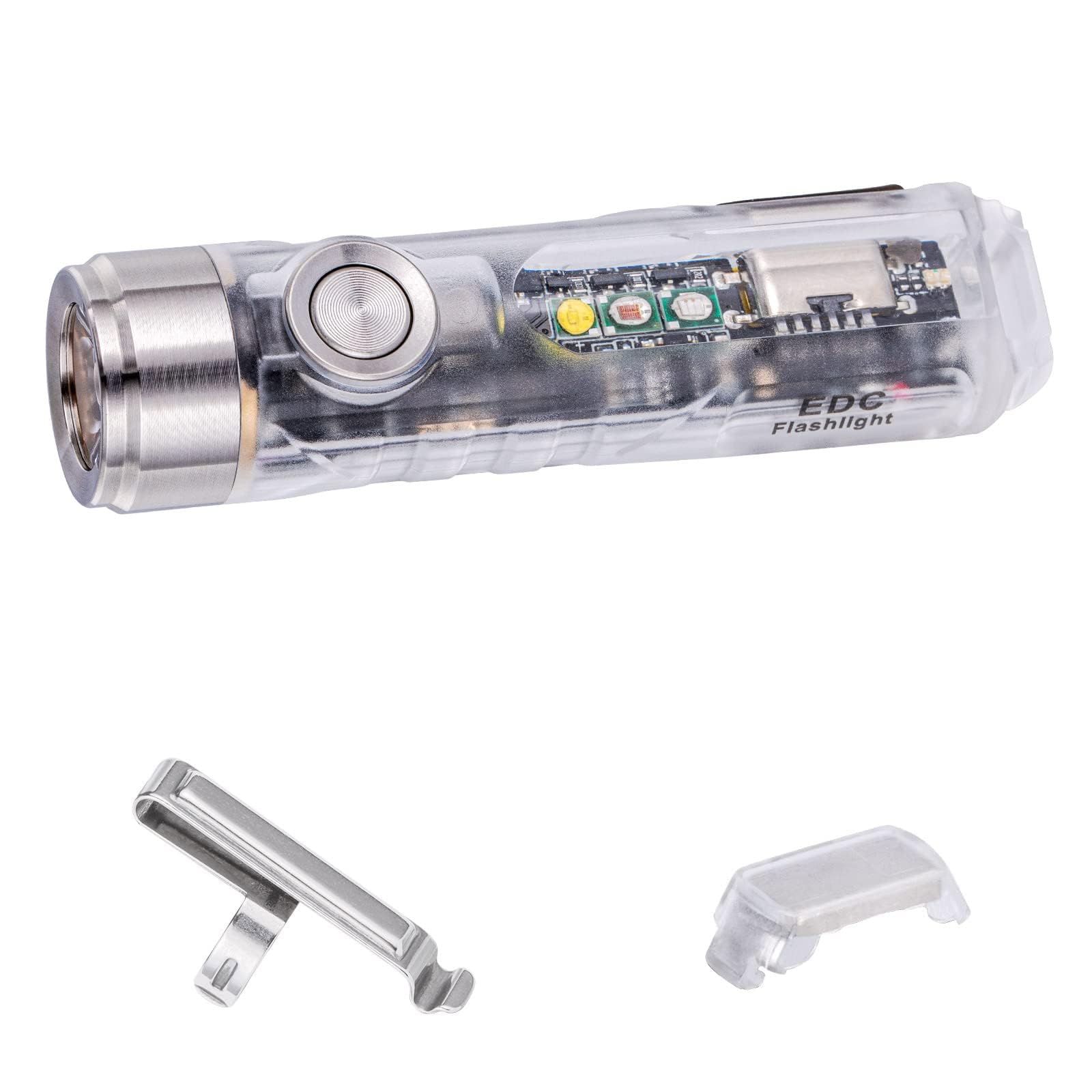 RovyVon Aurora A8-G4 Keyring Torch Rechargeable,420 Lumens 90 CRI Small Flashlight with White & Red & 365nm Sidelight,Magnetic Pocket Clip & Tail Base,IPX6,for Outdoor,Emergency