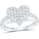 Jewels By Lux Sterling Silver 1/5Cttw Natural Diamond Gift Heart Ring