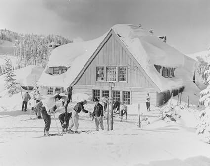 Amazon Com Skiers At The Stevens Pass Ski Lodge Vintage