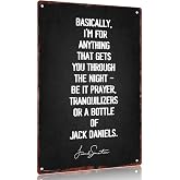 Vintage metal sign "Aluminum Decorative Sign Jack Daniels Quote Wall Art Poster 12x8inch for Home Bar Office Decor"