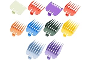 PDTWQ Compatible with Wahl Clipper Guards Set,10Pack Professional Hair Clipper Guards Fits for Most Wahl Clippers,Multi Color Coded Clippers Guide Comb,Cutting Length From 1/16'' to 1''.