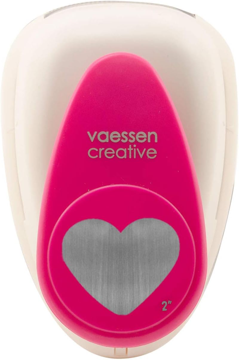 Vaessen Creative Craft Paper Punch - Heart - 4,1 x 4,9 cm - Circle Cutter for Crafting and Card Making, Multi-colour, XL