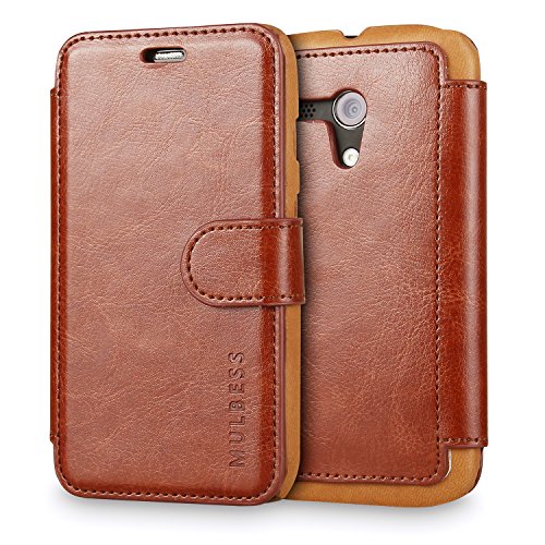 Moto G Case Wallet,Mulbess [Layered Dandy][Vintage Series][Coffee Brown] - [Ultra Slim][Wallet Case] - Leather Flip Cover With Credit Card Slot for Motorola Moto G [2013 1st Gen 4.5 inch]