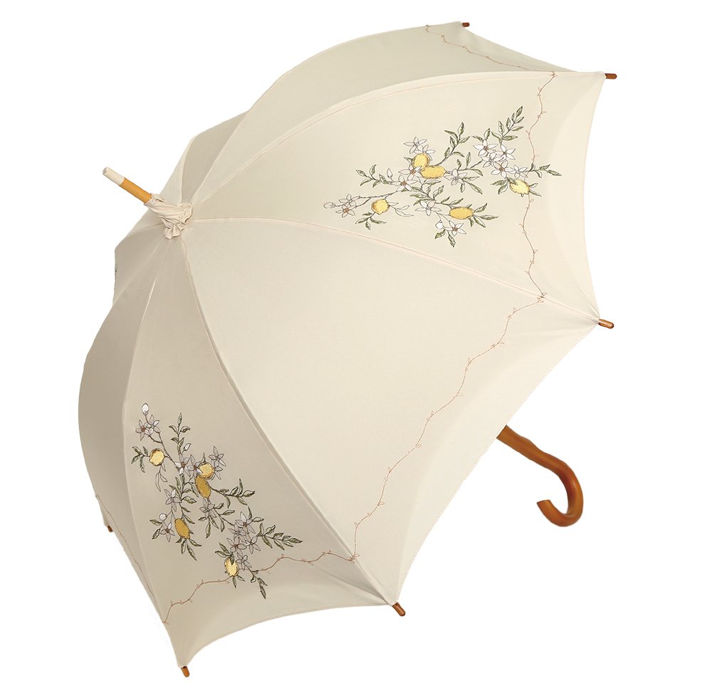 限定価格セール 日傘 女優日傘 長日傘 完全遮光 遮熱 Uvカット かわず張り 涼しい 晴雨兼用傘 特殊2重張り レモン 檸檬 刺繍 B07bskkk4s ベージュ ベージュ Hermescolleges Ca